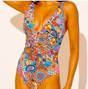 Bleu Rod/ Beattie Women's Multicolor One Piece Swimsuit size 14